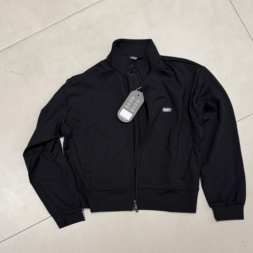 Figs Black FORMx Bomber Scrub Jacket